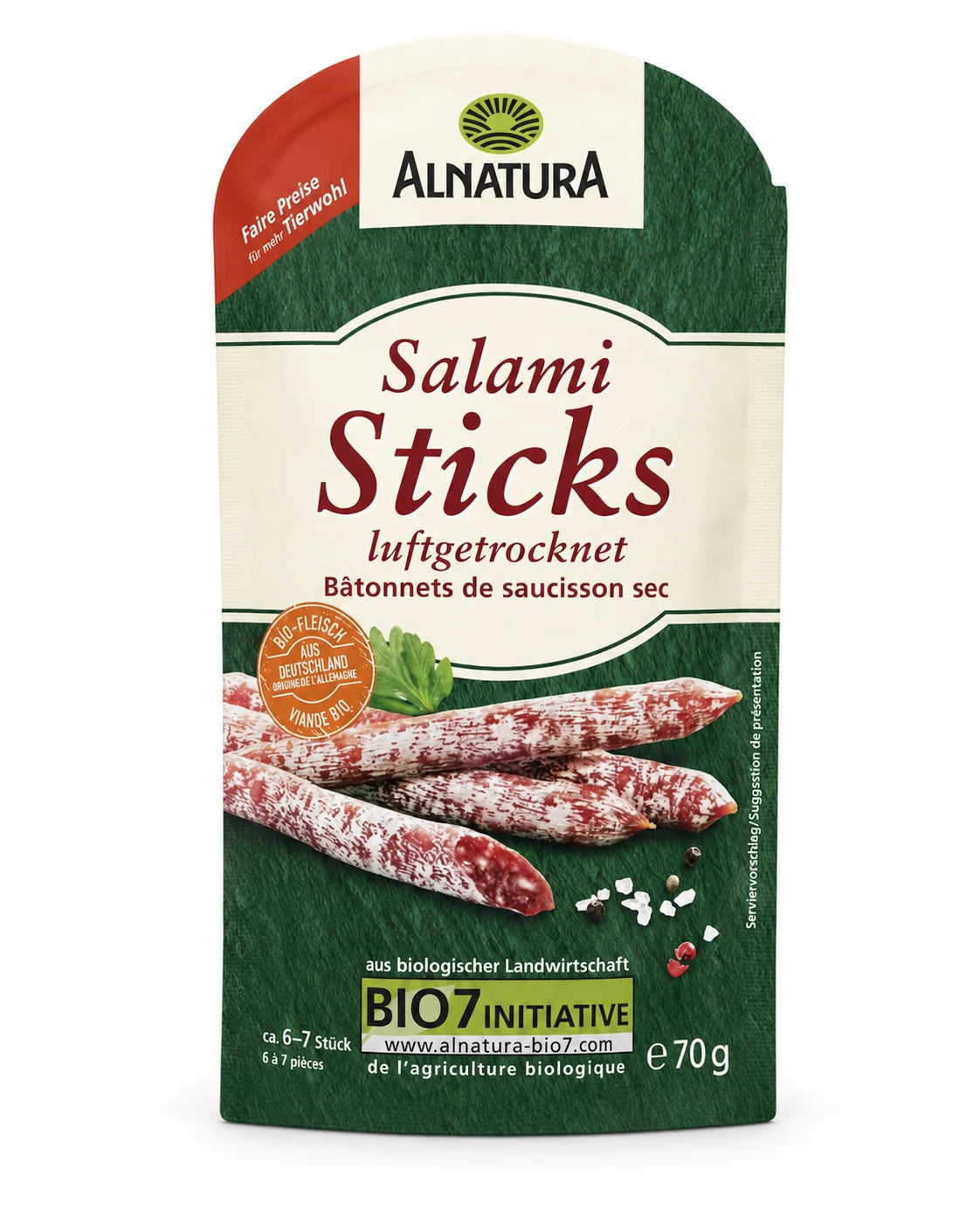 Salami Sticks luftgetrocknet – Alnatura (70 g)